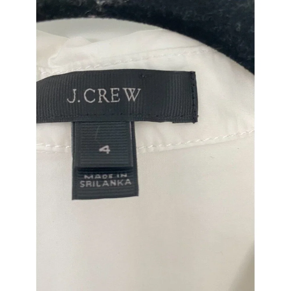 J.Crew White Poplin Shirt Women 4 Quiet Luxury Cotton Button Down Top